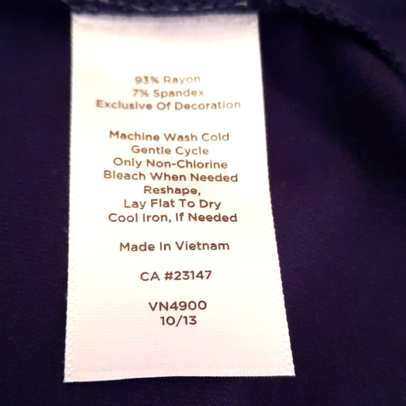 Petite Talbots SZ LP Navy Tank Top. - Picture 6 of 7